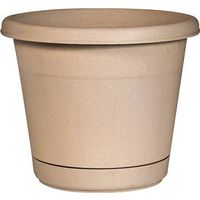 rolled rim planter & saucer, 20in. sand