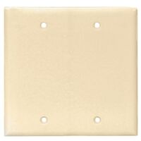 two gang blank plate, almond