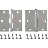 Square Corner Door Hinge, 3 1/2in.in. x 3 1/2in. Chrome
