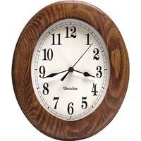 oval wall clock, 11in. wood
