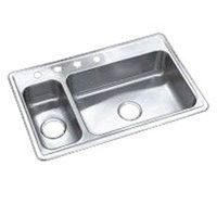 hi low double sink, stainless steel
