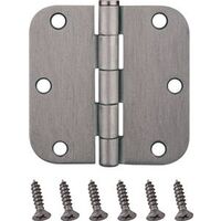 Round Corner Door Hinge, 4in. x 4in. Chrome