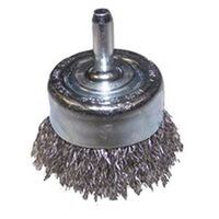 mounted wire cup brush, 2 1/2in.
