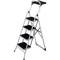 steel step ladder, white 4 step