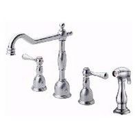 double handle opulence kitchen faucet with spray   