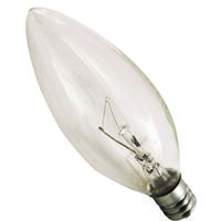 clear torpedo bulb small base, 15 watt b10 
