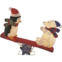 Tinsel Penguin & Polar Bear On Seesaw