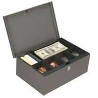 cash box with key, 4 3/8in. x 11 1/2in. x 7 5/8in.