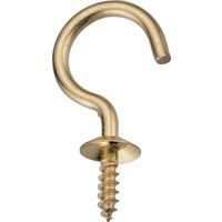 Solid Brass Cup Hooks, 1/2in.