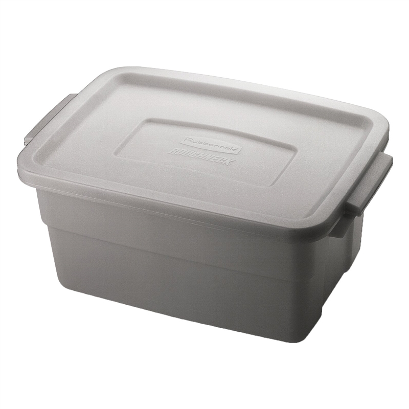 Rubbermaid Brute 1836781 Storage Tote with Lid, Gray