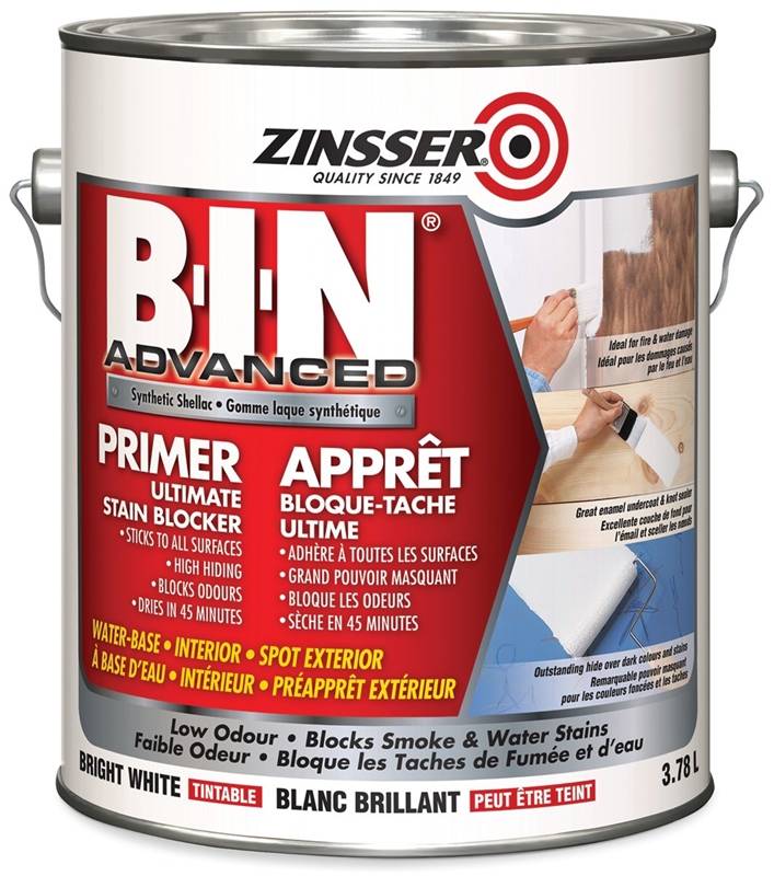 Rustoleum 273873 BIN Advanced Primer/Sealer, Synthetic Shellac, 3.78 L