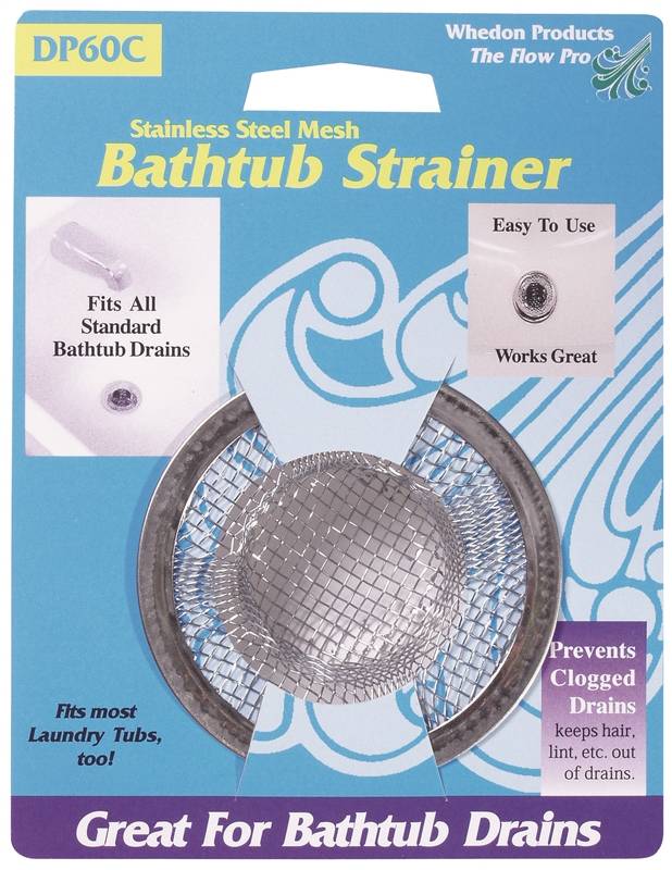 Mesh Bathtub Strainer with Chrome Ring for Bathtub Drain