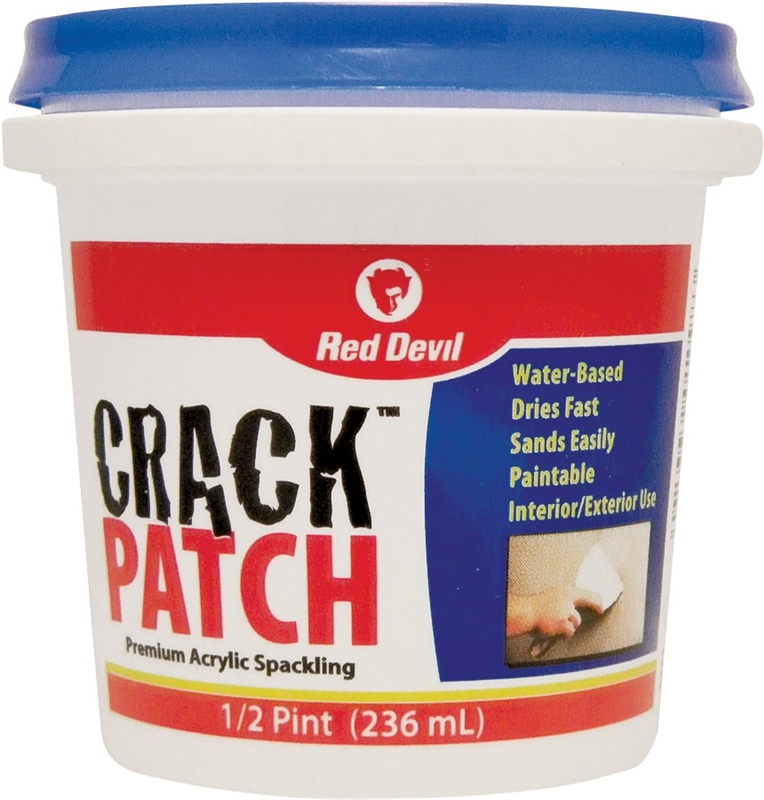 Red Devil Crack Patch Premium Acrylic Spackling, 1/2 pt, Tub, Slightly Off- White, Paste