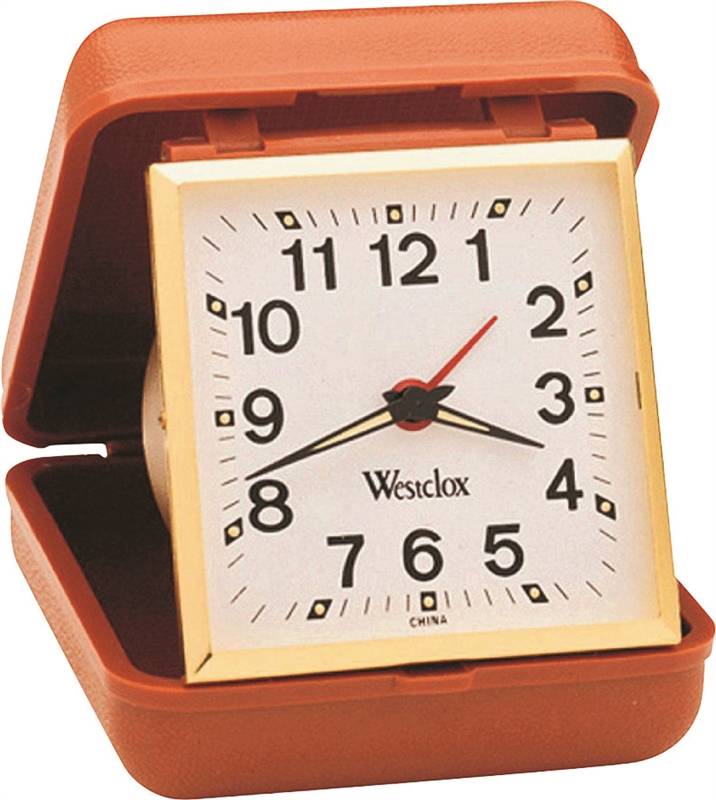 Westclox Tourino Key Wound Travel Alarm Clock, Analog Display, White Dial