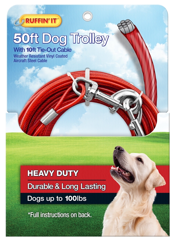 trolley cable tie out for dogs
