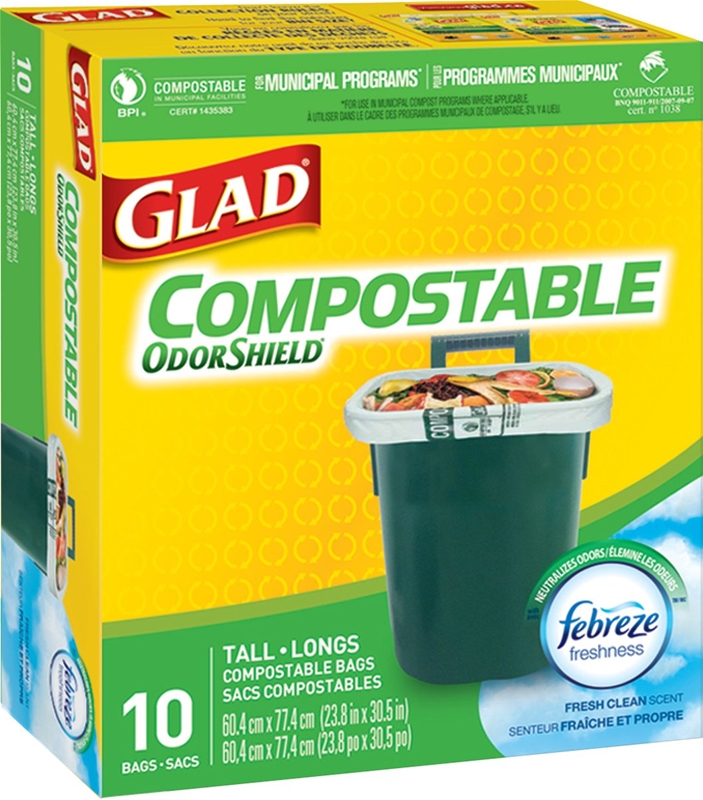 Glad Odour Guard 78163 Biodegradable Compostable Bag 26 12 In L X 24