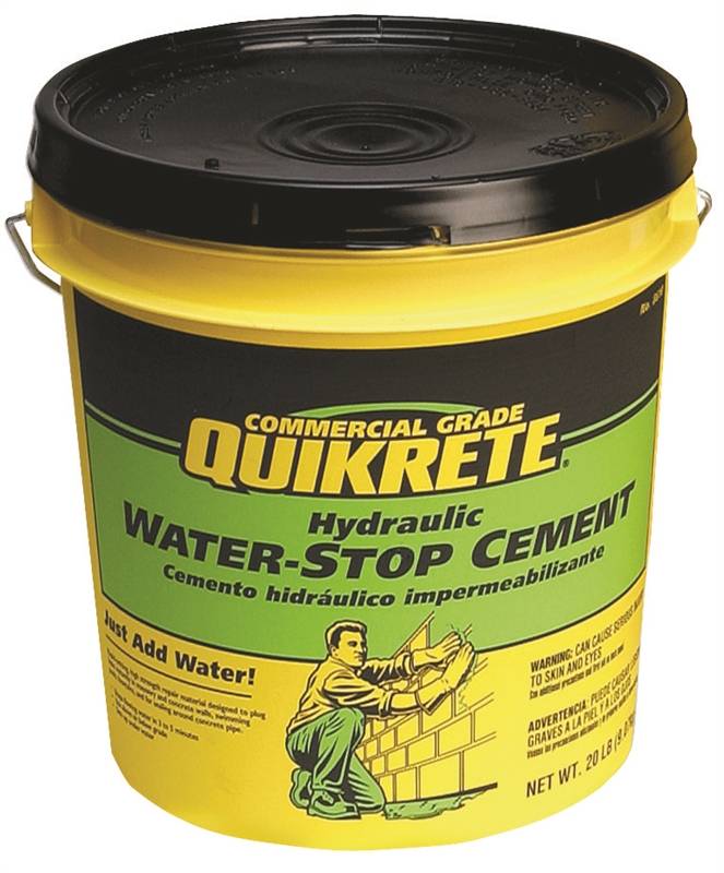 Quikrete 1126-20 Hydraulic Water Stop Cement, 20 lb Pail, Gray to Gray