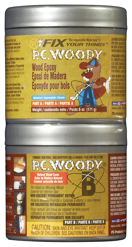 PC-Woody PC-WOODY 6OZ Wood Filler Epoxy Adhesive, 6 oz, Can, White, Paste