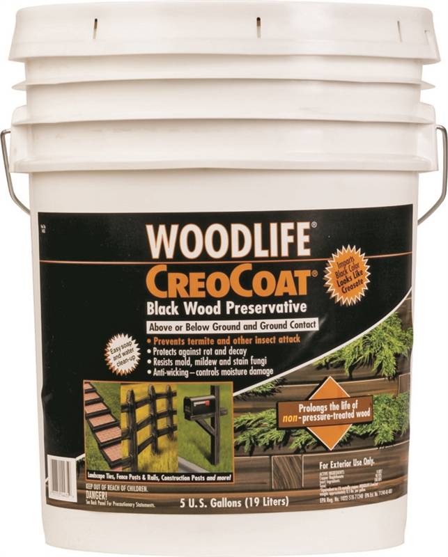 Wolman Creocoat Woodlife Water Based Wood Preservative, 5 gal Pail, Brush, Roller, Pump Sprayer