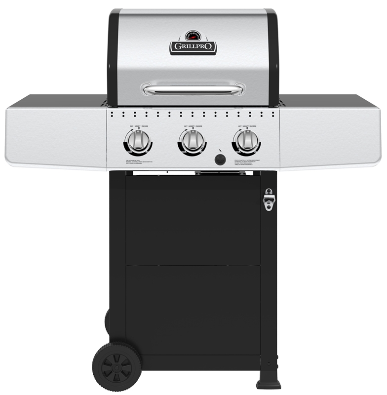 GrillPro 241154 Gas Grill, 30,000 Btu, Liquid Propane, 3Burner, 330 sq