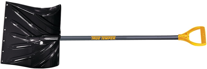 True Temper 1627200 Snow Shovel, 18 in W Blade, 13-1/2 in L Blade, Combo  Blade, Polyethylene Blade, Steel Handle