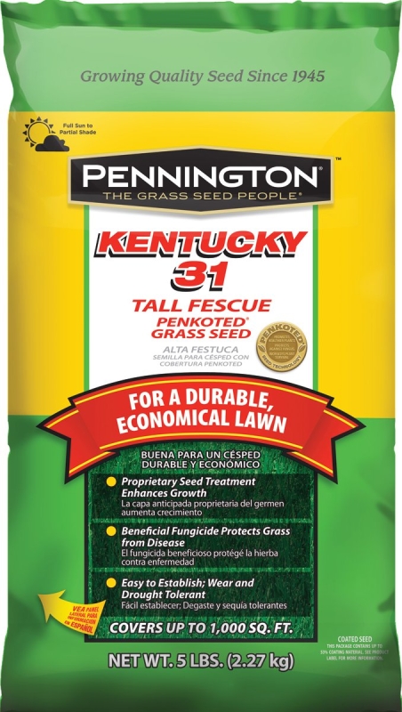 NEW FRESH PENNINGTON 5LB BAG PENKOTED KENTUCKY 31 TALL FESCUE GRASS SEED 1451871 