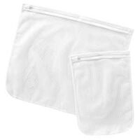 WASH BAGS MESH ZIPPERED WHITE 
