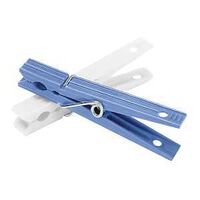 CLOTHESPINS PLASTIC BLUE/WHITE