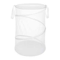 LAUNDRY HAMPER CLPSBL WHT 18IN
