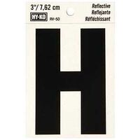 0199166 - LETTER HOUSE H 3IN REFL BLK