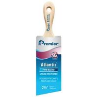 Premier Atlantic 17357 Paint Brush, 2-1/2 in W, Short Sash Brush, 2-15/16 in L Bristle, Nylon/Polyester Bristle