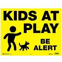 SIGN PLST KIDS AT PLAY 14X18IN