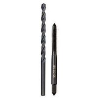 Milwaukee 49-57-5527 Drill and Tap Bit, HCS, Black Oxide, Specifications: #10-32 NC Straight Flute Plug Tap, #21 Drill