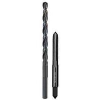 Milwaukee 49-57-5536 Drill and Tap Bit, HCS, Black Oxide, Specifications: M6x1 Straight Flute Plug Tap, #9 Drill