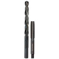 Milwaukee 49-57-5548 Drill and Tap Bit, HCS, Black Oxide, Specifications: 3/8-16 NC Straight Flute Plug Tap, 5/16 Drill