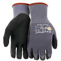 Boss MaxiFlex Ultimate 34-874T/XL Seamless Knit Coated Gloves, Unisex, XL, 8.7 in L, Knit Wrist Cuff, Black/Gray