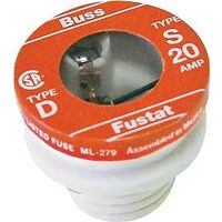 Bussmann S-20 Low Voltage Tamper Proof Time Delay Plug Fuse