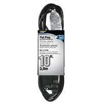 0530907 - CORD FLAT EXT BLK 3OUT 10FT