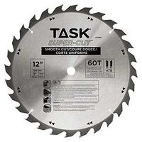 TASK Supercut XT1260 Ripping and Cross Cutting Saw Blade, 12 in Dia, 1 in Arbor, 60-Teeth