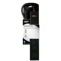 0566885-POWER STRIP BLK METAL 6OUT 3FT