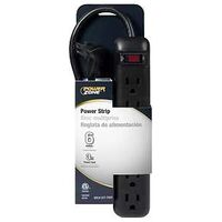 0577858-POWER STRIP BLK 6OUT 3FT