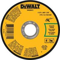 x 0.045 Thick in. DeWalt DW8072 13,300 RPM Concrete Cutting Wheel 4-1/2 Dia 
