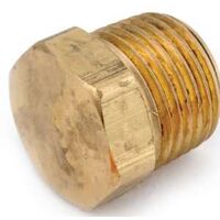 Anderson Metal 756121-08 Brass Pipe Plug Cored Hex Head