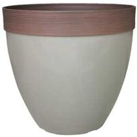 PLANTER PLSTC GLSSY TAUPE 15IN