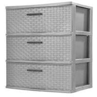TOWER 3 DRAWER WIDE WVE GRAY  