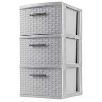 TOWER 3 DRAWER WEAVE GRAY     