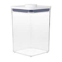 Good Grips POP 11233500 Food Container, 4.4 qt Capacity, Plastic, Clear, 6-1/2 in L, 6-1/2 in W, 9-1/2 in H