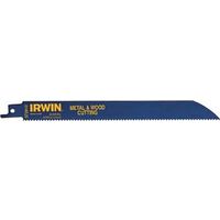 Irwin 372810P5 Bi-Metal Linear Edge Reciprocating Saw Blade, 8 in L x 2 in W x 0.05 in T, 10 TPI