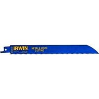 Irwin 372810P5 Reciprocating Saw Blade, 2 in W, 8 in L, 10 TPI, Bi-Metal Cutting Edge