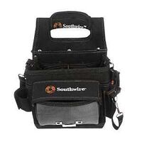 Southwire BAGESP Electrician's Shoulder Pouch, 16-Pocket, Polyester, Black, 8-1/2 in W, 6 in H, 12 in D